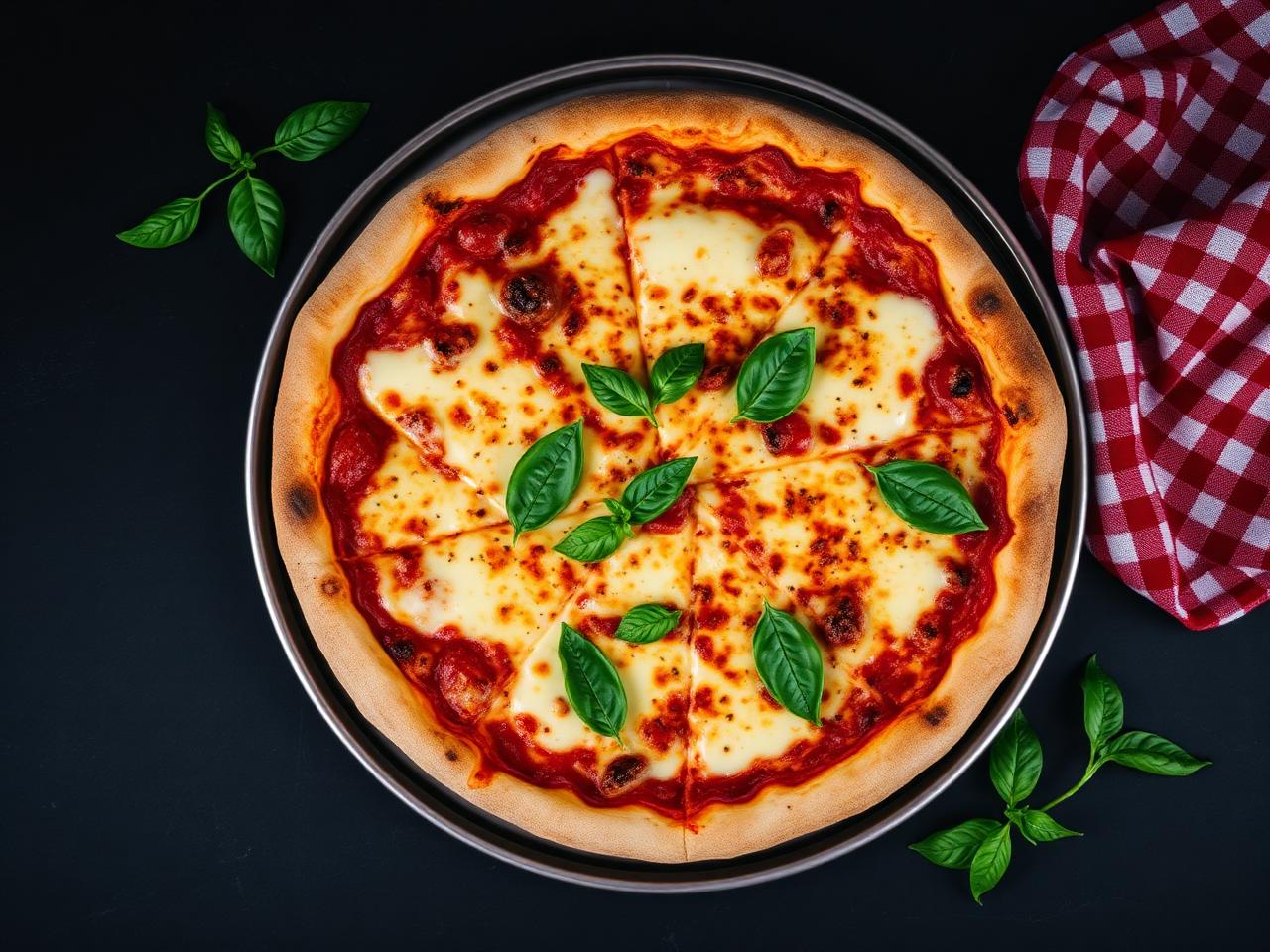 Whole NY style cheese pizza overhead